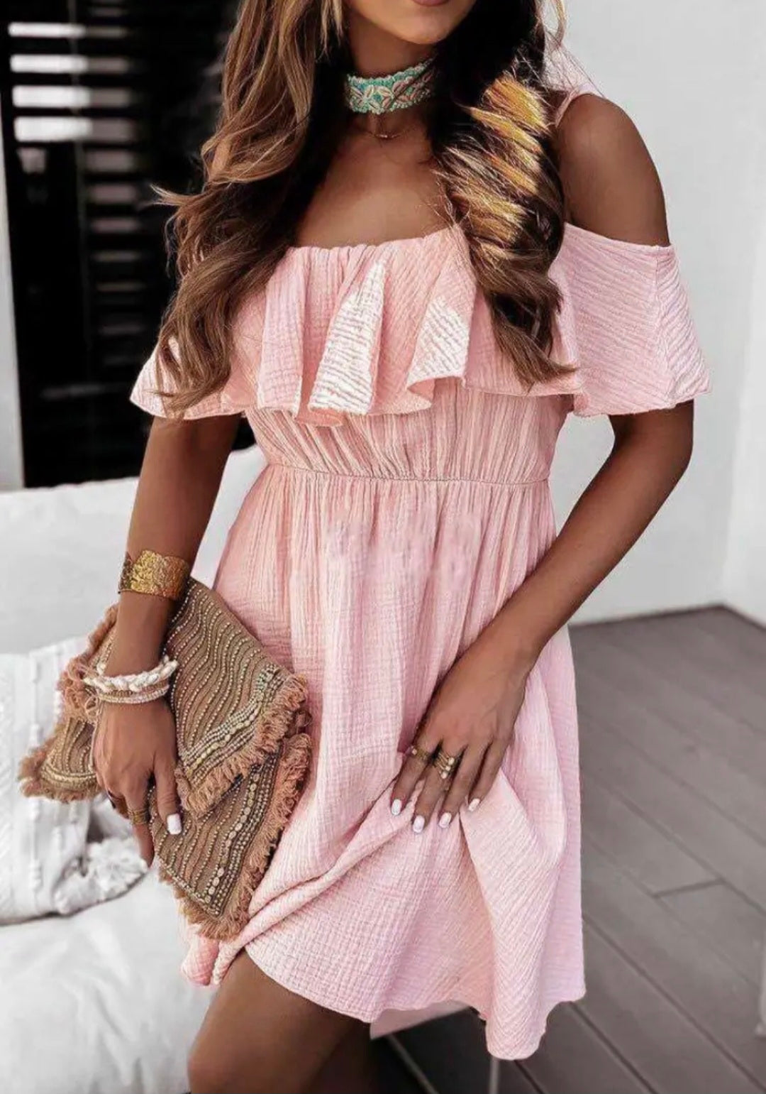 Kort volangklänning