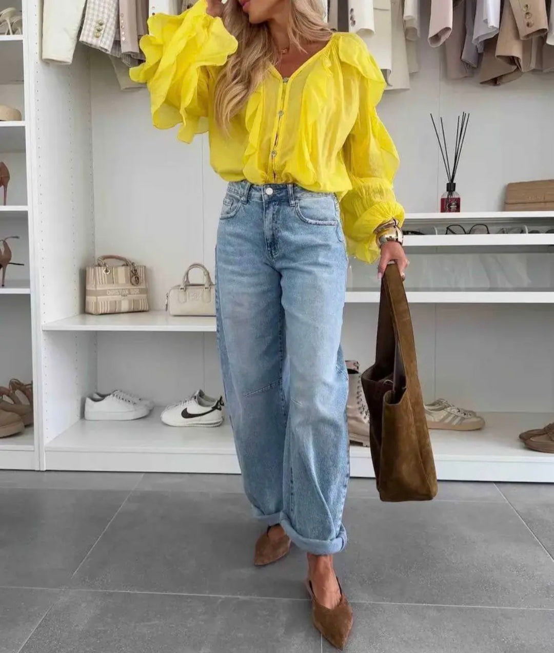 Högmidjade ballongjeans