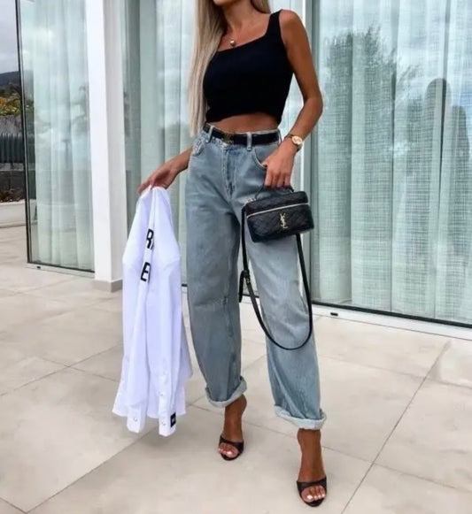 Högmidjade ballongjeans